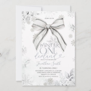 Convites Arco de Prata Inverno Onederland Neve Aniversário