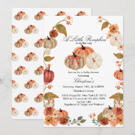 Convites Arco de queda Boho Pumpkin Babyshower