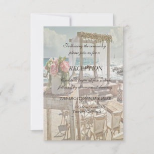 Convites Arco de Recepção Floral Retro de Casamento na Prai