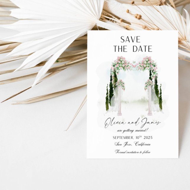 Convites Arco de Rosas Românticas Salve a Data Casamento (Criador carregado)