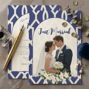 Convites Arco de Treliça Marroquina Azul Recém-Casados Foto