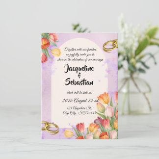 Convites Arco de Tulipas de Primavera Casamento