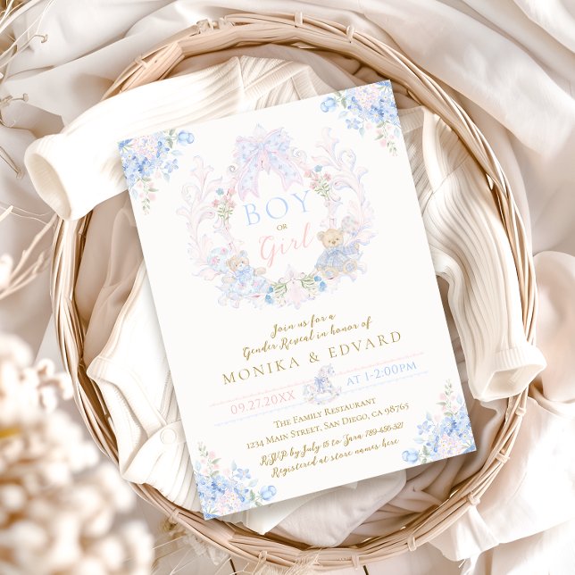 Convites Arco de Urso de Teddy ou Revelação de Gênero de Me (Criador carregado)