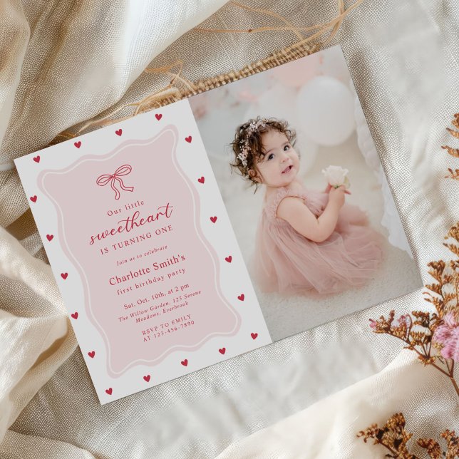 Convites Arco de Valentina Queridinha Aniversário de 1 Ano  (Criador carregado)