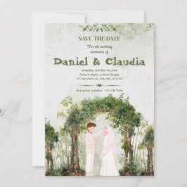Convites Arco de Vegetação Florestal Serena Casamento Islâm