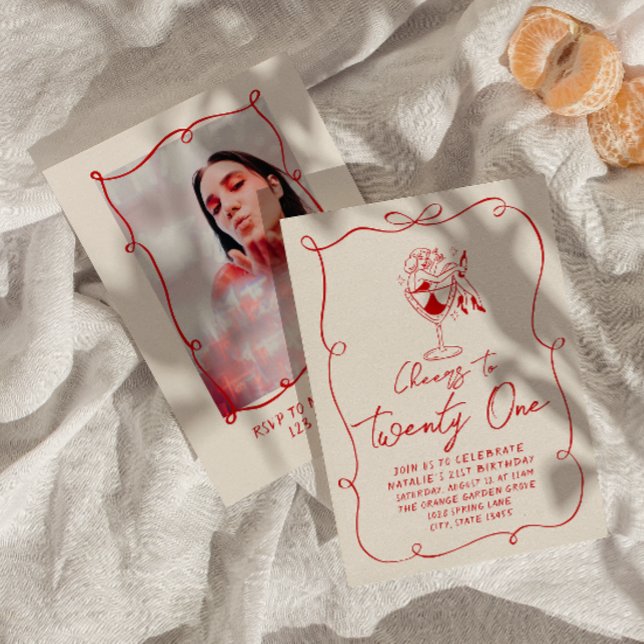 Convites Arco Desenhado À Mão 21 Festa de aniversário Arco  (Criador carregado)