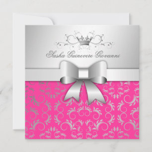 Convites Arco Divino 311-Prata Hot Pink Sweet 16