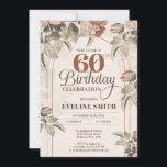 Convites Arco do Boho vintage terra cores flores sage<br><div class="desc">Apresentando nosso belo Boho Arch Vintage Terracotta Rosa Sage Green deixa 60º Convite de aniversário! Este convite mostra uma combinação espantosa de encanto boêmico e elegância vintage. A fonte ousada usada no design adiciona um toque de sofisticação, enquanto a arca-do-boho e as rosas e flores de vintage criam um ambiente...</div>