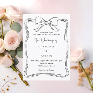 Convites Arco doodle preto branco casamento