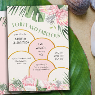 Convites Arco Dourado Protea Tropical e Palmeira 40º Aniver