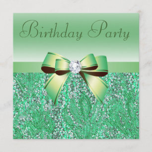 Convites Arco e Festa de aniversário em verde