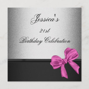 Convites Arco elegante 2 do rosa da prata do preto do