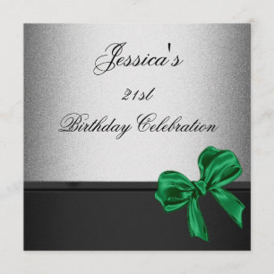 Convites Arco Elegante aniversário de 21 anos de Prata Neg