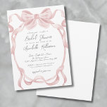 Convites Arco Elegante Blush Pink Vintage<br><div class="desc">Chá de panela de Fita Cor-de-Rosa Esmagada. Celebrar a noiva para estar com esta design de inspiração de coquete feminina e romântica, perfeita para um chá de panela sonhador. Um arco de cor-de-água cor-de-rosa e suave, acentuado com fitas fluentes em delicadas rosa, ganha palco central, acrescentando um toque feminino e...</div>