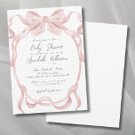 Convites Arco Elegante Blush Pink Vintage<br><div class="desc">Convite para Chá de fraldas de Fita Rosa Esmagada. Celebre a mãe por estar com esta design de inspiração feminina e romântica, perfeita para um chá de fraldas sonhador. Um arco de cor-de-água cor-de-rosa e suave, acentuado com fitas fluentes em delicadas rosa, ganha palco central, acrescentando um toque feminino e...</div>