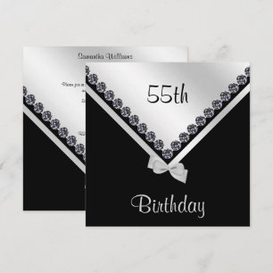 Convites Arco Elegante de Diamantes Sparkly e Prata 55º