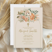 Arco Elegante de Flor de Pêssego Batismo de Menina