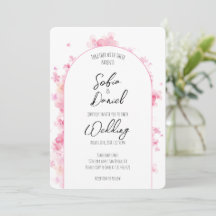 Arco elegante de flores em aquarela rosa