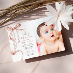 Convites Arco Elegante Mocha e Dedicação de Fotos Rosárias