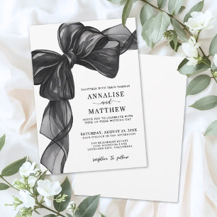 Convites Arco Elegante Preto e Branco de Casamento