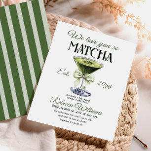 Convites Arco Elegante Te Ama Tão Chá de fraldas De Matcha