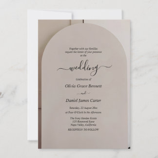 Convites Arco em Forma Neutro Luxuoso Casamento