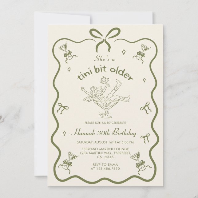 Convites Arco Espresso Martini - Um Bit Tini - Aniversário (Frente)