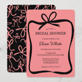 Convites Arco Fita de Fita Elegante Chá de panela PERSONALI