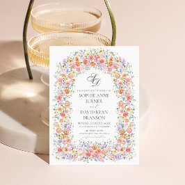 Convites Arco Floral Aquarela Jardim Casamento Caprichoso