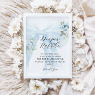 Convites Arco Floral Azul Coquette Sorteio de Fraldas Chás 