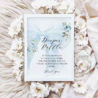 Convites Arco Floral Azul Coquette Sorteio de Fraldas Chás 