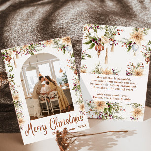 Convites Arco Floral Boho Moderno Feliz Natal 1 Foto