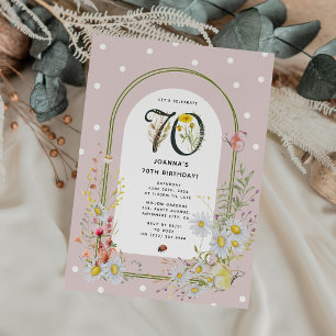 Convites Arco Floral Botânico de Aniversário de 70 Anos