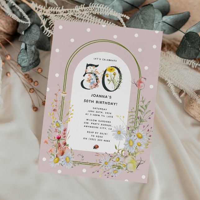 Convites Arco Floral Botânico Festa de 50 Anos (Criador carregado)