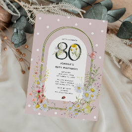 Convites Arco Floral Botânico Festa de 80 Anos de Idade
