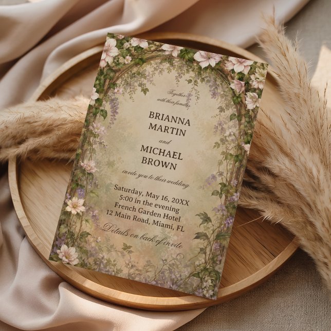 Convites Arco Floral Botânico Vintage (Criador carregado)