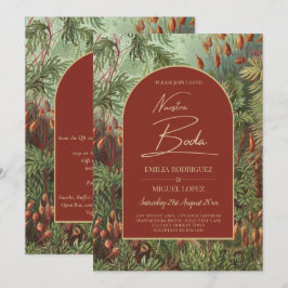 Convites Arco Floral Botânico Vintage em Terracota para CAS
