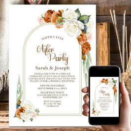 Convites Arco Floral Branco Queimado Casado Após Festa