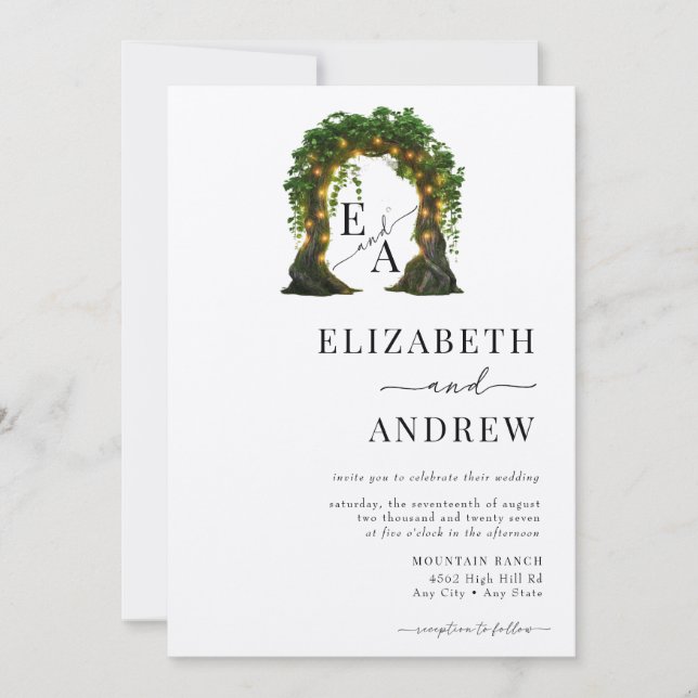 Convites Arco Floral | Casamento de árvores (Frente)