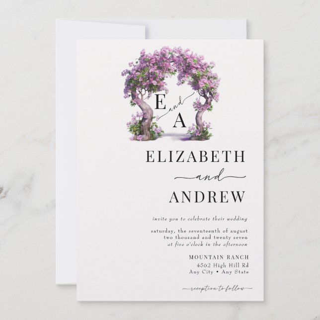 Convites Arco Floral | Casamento de árvores (Frente)
