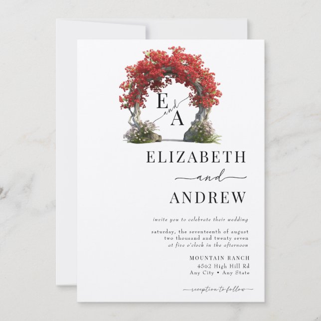 Convites Arco Floral | Casamento de árvores (Frente)