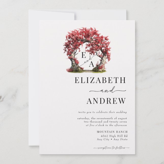 Convites Arco Floral | Casamento de árvores (Frente)