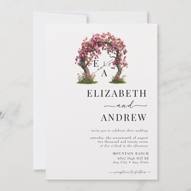Convites Arco Floral | Casamento de árvores (Frente)