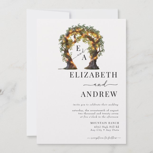 Convites Arco Floral | Casamento de árvores (Frente)