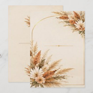 Convites Arco Floral de Grama Pampas e Terracota Boho