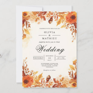Convites Arco Floral de Outono Casamento