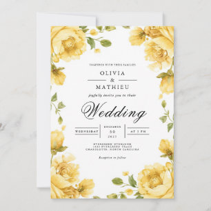 Convites Arco Floral Dourado Romance Casamento