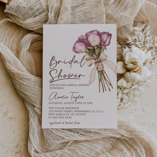 Convites Arco Floral Elegante Chá de Noiva Boho (Criador carregado)