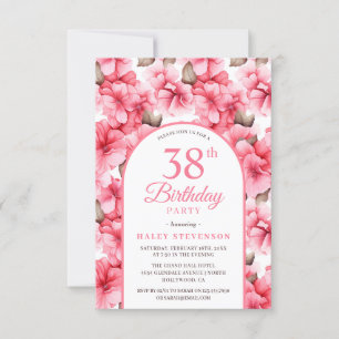 Convites Arco Floral Jardim Bonito Rosa Chic Aniversário de