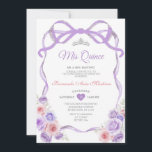 Convites Arco Floral Rosa Rosa Púrpura Silver Mis Quince<br><div class="desc">EDITABLE Dusty Purple Pink Floral Frame Silver Mis Quince Convite Elegante Quinceañera Dusty Púrpura Princesa Rosa Noite Frio Convite Silver Crown Mis Quince 15 Anos,  16ª Festa de aniversário</div>